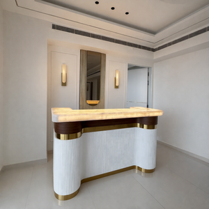 โต๊ะบาร์หินอ่อน Argmac ขนาด 8x2 ฟุต ปรับความสูงได้ ทนทาน พับเก็บได้ ดีไซน์ทันสมัย เหมาะสำหรับใช้ในห้องนั่งเล่นอพาร์ตเมนต์ - Product Image 4