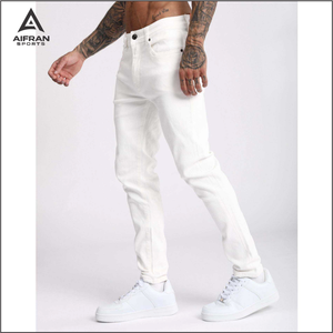 Jeans en denim sur mesure Aifran Premium pour hommes, coupe slim de haute qualité, extensibles, fournisseur en gros - Product Image 2