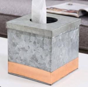 Boîte à mouchoirs en métal galvanisé, style unique pour toutes les saisons, idéale pour les mariages, les réceptions et la restauration. - Product Image 3