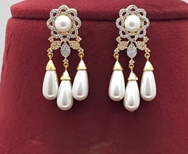 Ensemble collier et boucles d'oreilles plaqué or blanc de style royal avec zircon de qualité supérieure pour femmes, idéal pour les fiançailles, les mariages et les fêtes - Product Image 2