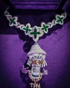 สร้อยคอพร้อมจี้ห้อยประดับเพชรโมอิสซาไนต์รูปผลไม้ ดีไซน์หรูหราจากแบรนด์ดัง ผลิตจากเงินแท้ 925 ชุบโรเดียม ได้รับการรับรองจาก GIA - Product Image 3