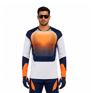 Ensemble de maillot de cyclisme personnalisé de haute qualité, respirant, multicolore, pour motocross et course tout-terrain, option vierge, maillot de motocross - Product Image 5