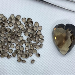 Cuarzo Ahumado Facetado en Forma de Corazón, Piedra Preciosa Suelta de 5mm 6mm 40x30mm, Lote Calibrado para Fabricación de Joyería - Product Image 1