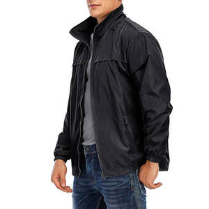 2026 Men's High Quality Polyester Fabric Waterproof Jackets Custom Logo Long Sleeve Hooded Collar Zip Up Windbreaker Jackets - Product Image 4