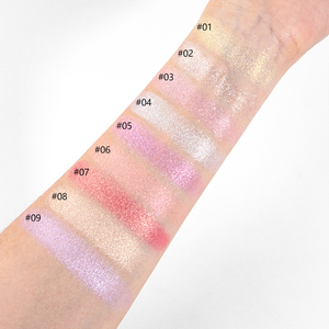 Paleta de Iluminadores Brillantes, Alta Pigmentación, Fácil de Aplicar, Resistente al Agua, Rosa, 9 Colores, Marca Privada - Product Image 2