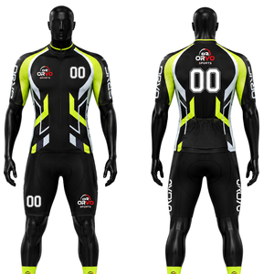 Ensemble maillot et short de cyclisme unisexe Orvo Sports bleu et noir respirant à manches courtes pour vélo de route, course, équipe personnalisée, OEM 100% - Product Image 6