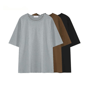 T-shirt basique de haute qualité pour homme, 100% coton, motif uni, col rond, manches courtes, coupe régulière, écologique, décontracté, anti-boulochage - Product Image 1