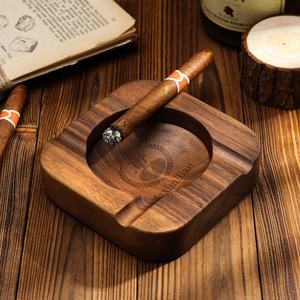 Cenicero de Escritorio de Madera Clásico de Alta Calidad, Hecho a Mano, Natural, Cuadrado, para Cigarros y Cigarrillos, para Hogar, Bar u Oficina - Product Image 4