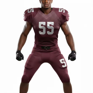 Ensemble d'uniformes de football américain personnalisés OEM ODM par sublimation, tailles plus, unisexe, vêtements d'équipe, 100% polyester - Product Image 3