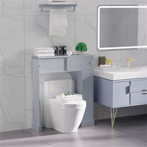 Mobiletto da Bagno Grigio con Maniglia in Acciaio Inox, Materiale MDF e Acciaio, Finitura Verniciata per Uso Domestico o Alberghiero - Product Image 6