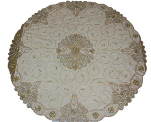 Elegant Hand Embroidery Floral Embroidered <b>Table</b> <b>Runner</b> 100x100cm High Quality Customizable Net Organza Fabric for <b>Dining</b> Coffee - Product Image 3