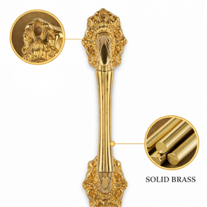 Manija de Puerta de Latón Macizo Andromeda con Placa Trasera Decorativa Ornamental |   Herrajes Arquitectónicos para Puertas de Hoteles de Lujo de 10 Pulgadas - Product Image 2