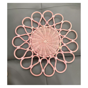 Elegant Natural Rattan Flower <b>Placemat</b> for Luxury Dining Table Decor - Product Image 5