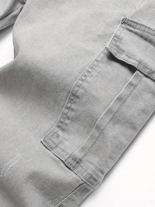 Servicio OEM al por mayor: Pantalones vaqueros de algodón y elastano para hombre, personalizados, de invierno, lisos, desgastados, estilo casual urbano, lavados y bordados. - Product Image 5