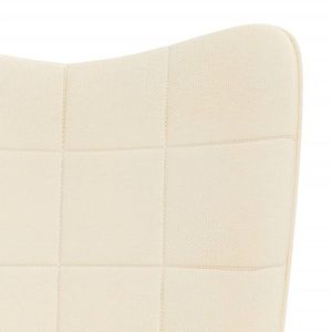 Fauteuil à bascule crème avec tabouret pour la décoration du salon - Product Image 5