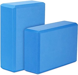 Blocs de yoga bleus en mousse EVA haute densité, taille standard, ajustement universel, design simple - Product Image 1
