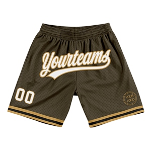 Wholesale Direct OMMIZ INDUSTRY Custom Olive White <b>Old</b> Gold-Black Authentic Throwback Salute To Service Basketball <b>Shorts</b> - Product Image 1