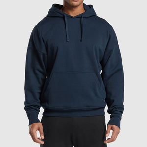 Men's <b>Navy</b> Blue Hooded Sweatshirt Regular Fit Cotton Fleece Casual Pocket Long Sleeve Autumn Wear 2027 - Product Image 1