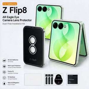 ฟิล์มกระจกนิรภัย Samsung Z Flip 8 Fold Ultra AR 9H แบบใหม่ ชุดติดตั้งแบบไร้ฝุ่น ชุดติดตั้งด้านบนแบบกำหนดเอง พร้อมฟิล์มกันรอยเลนส์กล้อง - Product Image 1