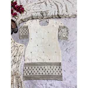 Conjuntos de diseñador para mujer Fancy Style Sharara Top Dupatta Accesorios - Product Image 1
