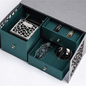 Ensemble Mubkhar en velours vert émeraude de style nordique, boîte à encens décorative en filigrane métallique, diffuseur d'oud arabe de luxe - Product Image 1