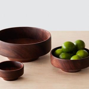 Handmade Wooden Serving Bowl For Serving Salad <b>Pasta</b> Fruit Stylish Kitchen Dining Tableware Essential - Product Image 2