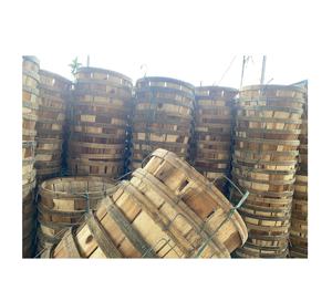 Vietnam bacs à crabe en bois avec couvercles paniers de récolte de crabe/Vintage attelle bois boisseau paniers stockage maison Organisation affichage - Product Image 4