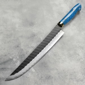 Custom Handmade Edge Master Manufacture Fillet <b>Knife</b> in Carbon Steel Resin Handle Leather Sheath Ambidextrous Dishwasher <b>Safe</b> - Product Image 6