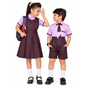 Uniforme Escolar de Alta Calidad para Niñas, Vestido Tipo Frock en Viscosa y Algodón, Tela Cómoda y Transpirable para Uso Diario Escolar, en Venta - Product Image 3