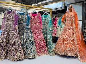 Women Premium Chiffon Embroidered Sequin Glitter Lehenga Choli Traditional Indian Pakistani <b>Wedding</b> Party Dress - Product Image 2