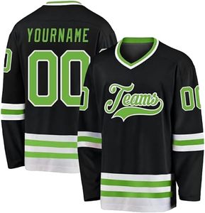 Maillot de hockey sur glace OEM avec nom et numéro de l'équipe, tissu polyester respirant, coupe professionnelle pour jeunes et adultes - Product Image 1