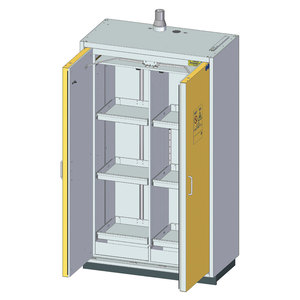 Armadio di sicurezza tipo 90 CLASSIC pro XL per liquidi infiammabili, con 2x3 ripiani estraibili - Product Image 1