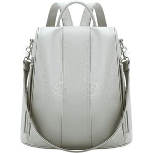 <b>Soft</b> Genuine Goat Leather Backpack Women's Minimal Style Travel School Office Daily Carry Bag - Product Image 5