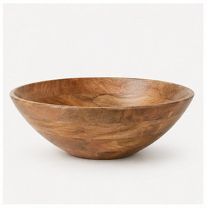 Grand saladier en bois d'acacia artisanal et écologique, bol de service en bois massif naturel pour fruits et collations, prix d'usine - Product Image 1