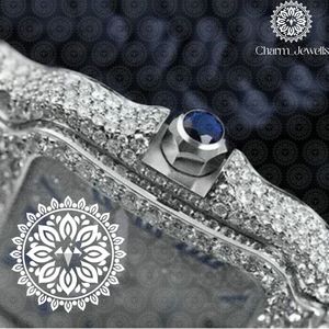 Montre de luxe Charm_Jewells en acier inoxydable, boîtier 40 mm, mouvement mécanique analogique, pour homme, style vintage, accents de diamants, 10 bars - Product Image 5