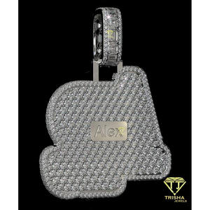 High Quality Custom AR Letter Pendant <b>Necklace</b> Hip Hop Jewelry Personalized <b>Initial</b> Gold Plated 925 Sterling <b>Silver</b> GIA Gift - Product Image 5