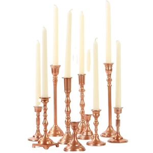 Bougeoir en métal de luxe moderne or rose de finition supérieure pour la décoration de Noël à la maison avec récipient à bougie en laiton - Product Image 1