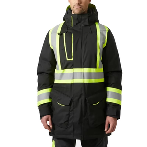 Vestes de travail d'hiver pour hommes personnalisées, imperméables, coupe-vent, respirantes, haute visibilité, bandes réfléchissantes robustes, vêtements de travail - Product Image 1
