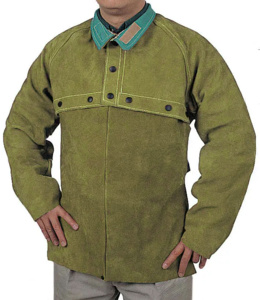 Chaqueta de Cuero Vacuno Marrón Original para Soldadores, Resistente al Calor y al Fuego, 100% Poliéster, Ropa de Trabajo de Seguridad Reflectante - Product Image 3