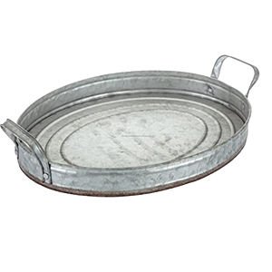 Rustic Farmhouse Oval Serving <b>Tray</b> Galvanized Metal for Home <b>Office</b> Party Wedding Spa Serving Jumbo Serving <b>Tray</b> - Product Image 1