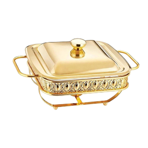 Golden-tone mini <b>server</b> with a silver accent and dark wooden knob. Compact & stylish For Hotel Restaurant Wedding Party or Home - Product Image 3