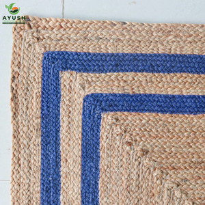Alfombra tradicional india hecha de fibras de yute 100% naturales, alfombras personalizadas para la sala de juegos de los niños y el pasillo. - Product Image 4