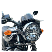 Système d'éclairage avant de moto W175 M-Biker avec phare halogène LED, 1 lentille, protection de phare thermolaquée, neuf, garantie 1 an