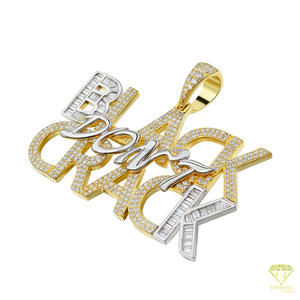 Collar con Colgante Personalizado 'Black Dont Crack', Cadena Hip Hop con Diamantes Moissanite, Joyería Brillante, Regalo - Product Image 6