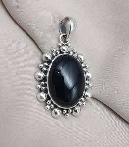 Colgante de Ónix Negro, Plata de Ley 925, Joyería Hecha a Mano, Collar de Piedras Preciosas Únicas para Hombre y Mujer, Regalo Elegante - Product Image 2