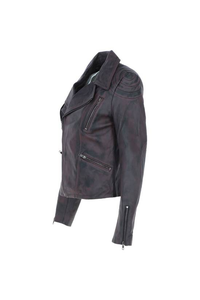 Veste de moto en polyester tricoté sur mesure pour femmes avec fermeture éclair et broderie, respirante et imperméable - Product Image 5