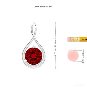 2.72G 14K Gold Solitaire 5MM Round Cut 0.45C Ruby Gemstone <b>Infinity</b> Twist Design Pendant Top Quality Fine Jewelry Pendant OEM - Product Image 3