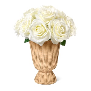 Grand vase trompette en rotin naturel tressé, vases de présentation, fournisseur en gros du Vietnam - Product Image 2