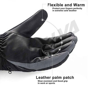 Outdoor Thermal Snow Men Waterproof Women's Black Touchscreen Warm Custom Skiing Leather Winter Gloves - Product Image 4