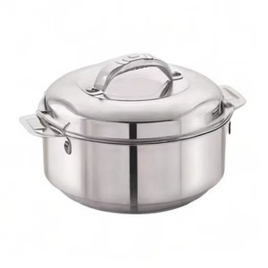 Olla de metal tradicional india con una impresionante tapa estampada para servir arroz, dal sabzi y salsas. - Product Image 2